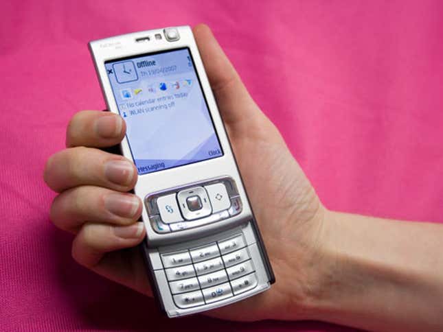 A photo of the Nokia N95.