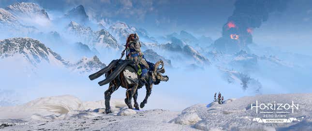 A screenshot shows Horizon Zero Dawn Remastered in action.