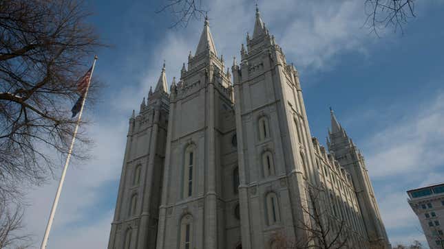 UNITED STATES - 2013/01/01: View of Salt Lake Temple on Historic Temple Square in Downtown Salt Lake City in Utah, USA.