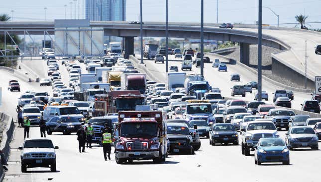 A minor accident on I-15 in Las Vegas snarls traffic