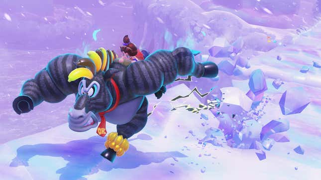 A screenshot of Donkey Kong Banaza shows off the game. 