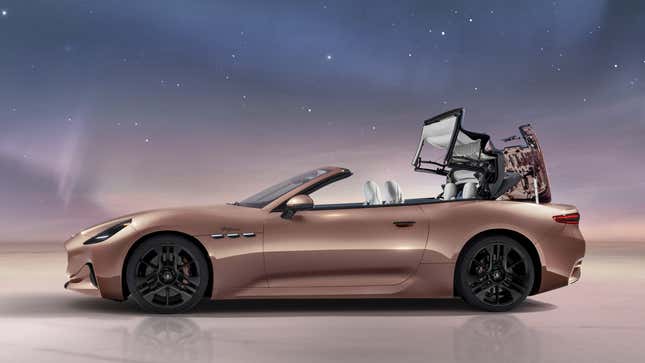 A render of the Maserati EV roof opening. 