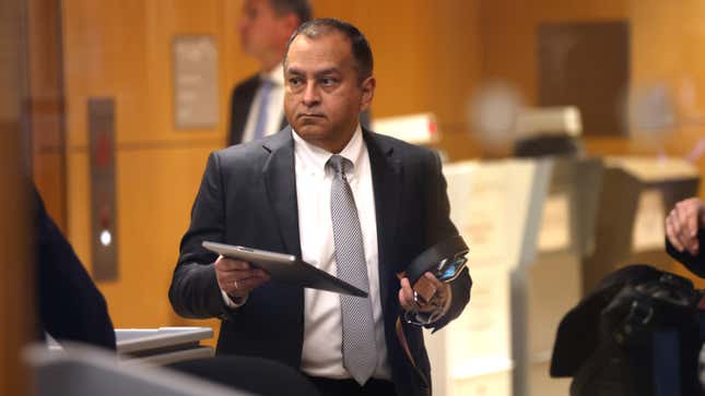 Former Theranos COO Ramesh “Sunny” Balwani arrives at the Robert F. Peckham U.S. Federal Court on  March 16, 2022 in San Jose, California.