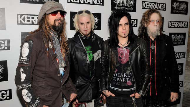 A photo of the band White Zombie at an awards show in London. 