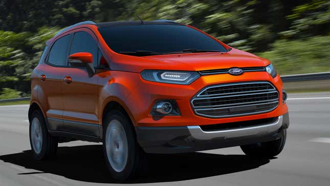 An orange Ford EcoSport SUV