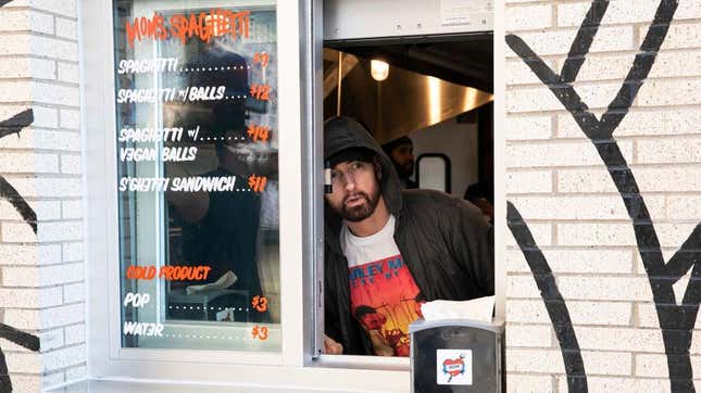 Eminem at Mom's Spaghetti order window