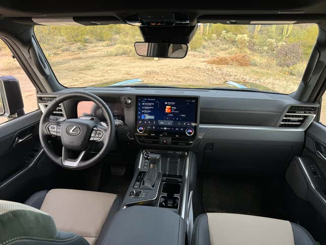 Interior view showing the dashboard of a 2024 Lexus GX 550 Overtrail