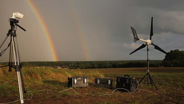 Image for article titled Artists are mining cryptocurrency with wind to fund climate science