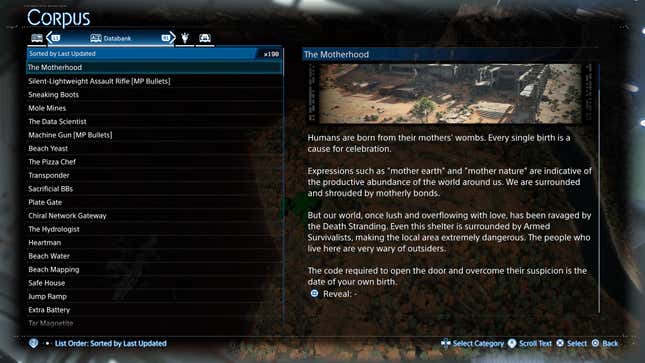 A screenshot of Sam's journal shows the player how to find the passcode.