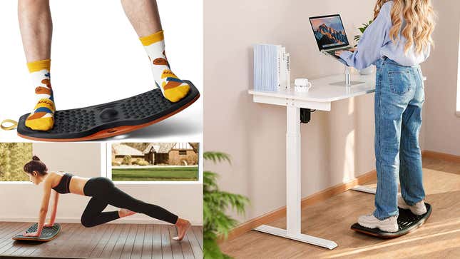 Image for article titled This Wooden Balance Board for $43 Can Improve Your Posture and Work Efficiency