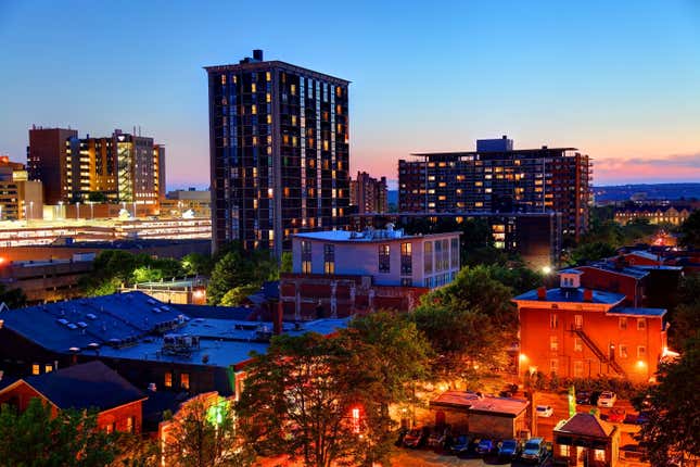 Downtown New Haven, Connecticut.