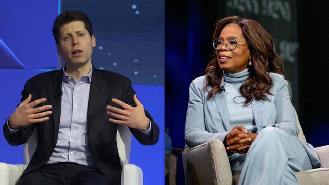 OpenAI CEO Sam Altman and television personality Oprah Winfrey.