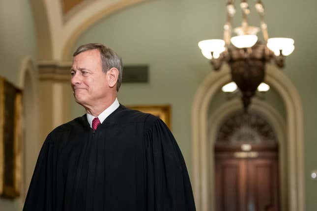 Supreme Court Chief Justice John Roberts arrives at the Senate chamber for impeachment proceedings at the U.S. Capitol on January 16, 2020, in Washington, DC. 