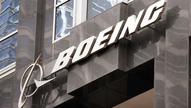 A Boeing sign