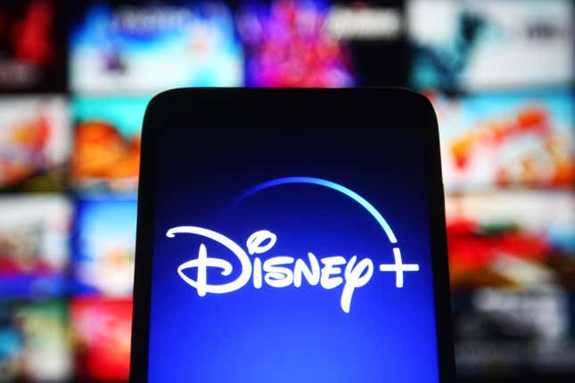 Disney+ logo on phone screen