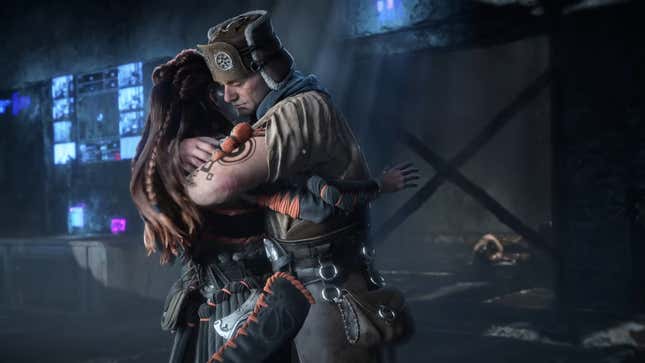 Aloy and Gildun hug.