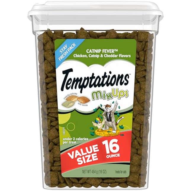 Image for article titled Temptations MixUps Catnip Fever Flavor Crunchy and Soft Cat Treats, Now 30% Off