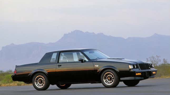 A photo of a black Buick Grand National coupe. 