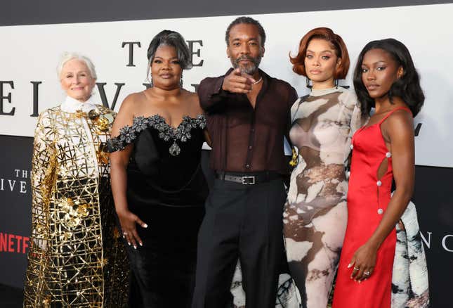 LOS ANGELES, CALIFORNIA - AUGUST 28: (L-R) Glenn Close, Mo’Nique, Lee Daniels, Andra Day, and Demi Singleton attend the Los Angeles premiere of Netflix’s “The Deliverance” at Netflix Tudum Theater on August 28, 2024 in Los Angeles, California.