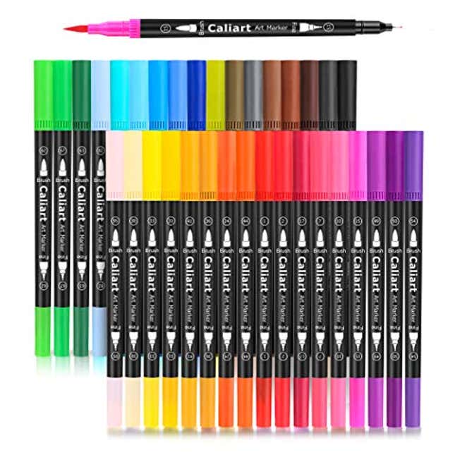 Image for article titled Caliart 34 Double Tip Brush Pens Art Markers, Now 33% Off