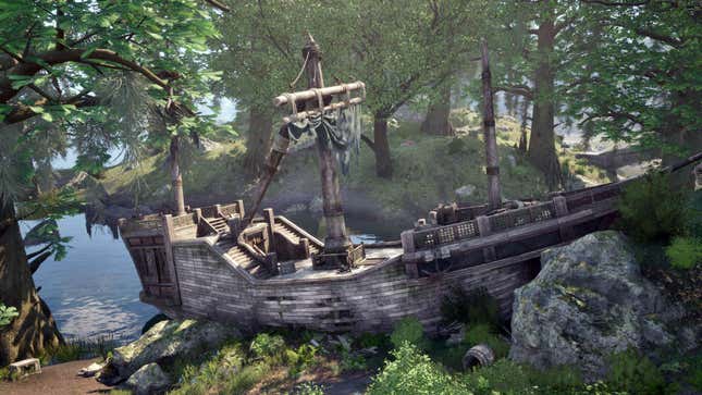 The wreckage of the Emma May in Oblivion Remastered.