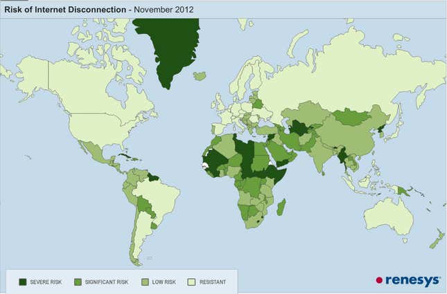 Image for article titled These countries are at the greatest risk of an internet blackout