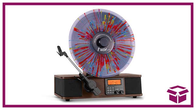 Retro-cool vinyl gets a modern look and Bluetooth streaming with the Fuse Wrap Vertical Vinyl Record Player. 