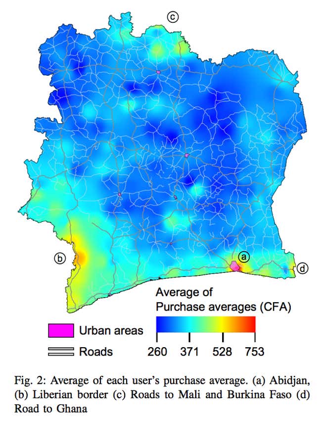 Image for article titled How to map wealth in Africa using nothing but mobile-phone minutes