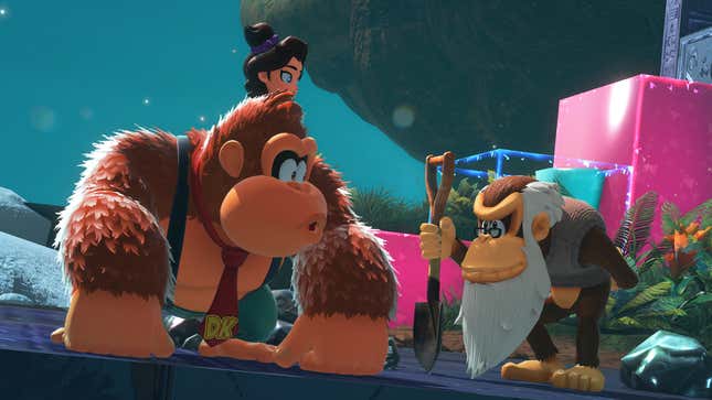 A screenshot of Donkey Kong Banaza shows off the game. 