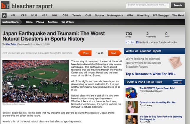 Image for article titled The Top 200 Ways Bleacher Report Screwed Me Over