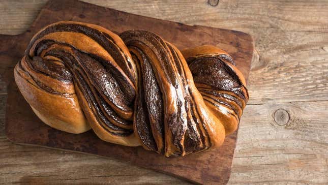 Braided babka chocolate swirl bread loaf