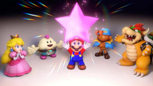 A Super Mario RPG image shows Mario holding up a glowing star.