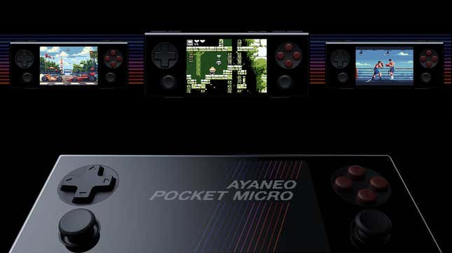 A Pocket Micro is shown with games running. 