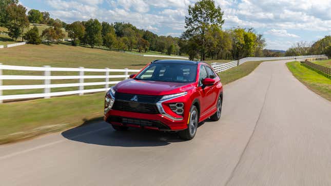 A red Mitsubishi Eclipse SUV