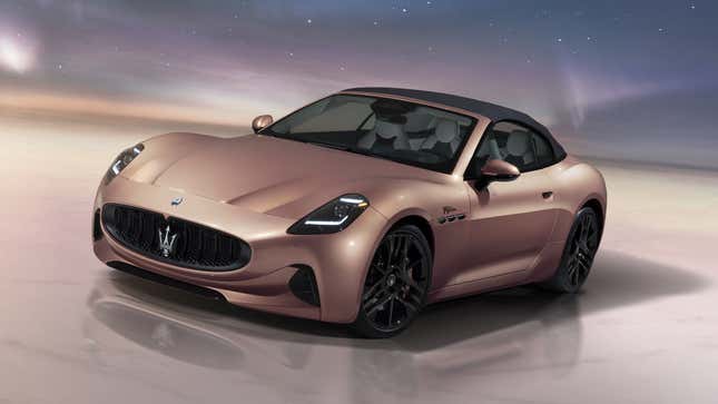 A photo of the new Maserati GranCabrio Folgore electric car.