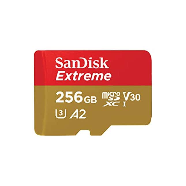 Image for article titled SanDisk 256GB Extreme microSDXC UHS-I Memory Card with Adapter, Now 12% Off