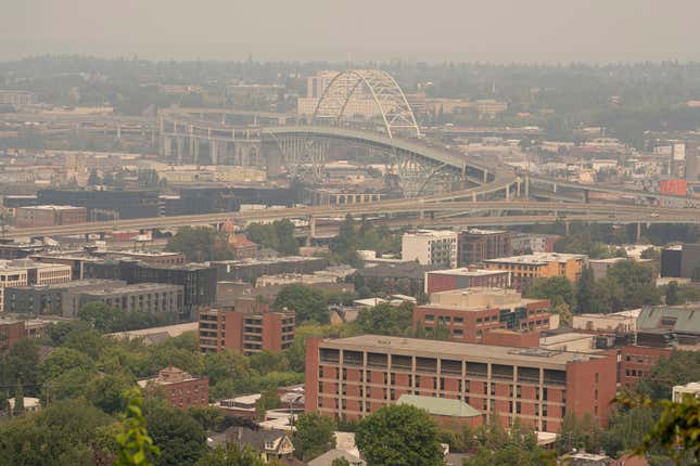 Wildfire smoke in Portland, Oregon