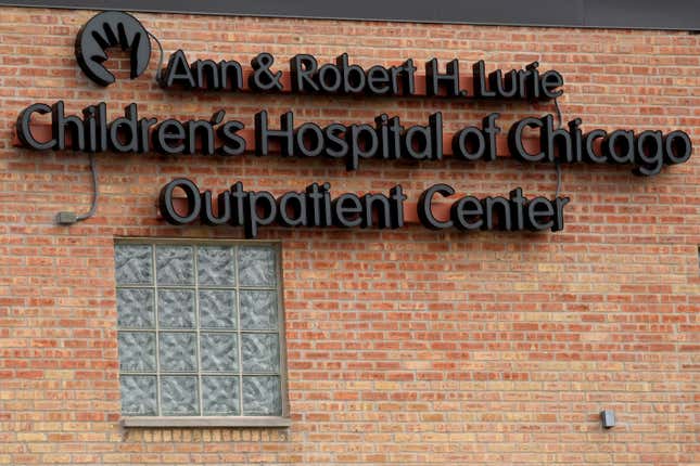 The Lurie Children&#39;s Hospital sign is displayed at the hospital, Monday, Feb. 5, 2024, in Skokie, Ill. A Chicago children&#39;s hospital has been forced to take its networks offline after an unspecified digital attack, limiting access to medical records and hampering communication by phone or email since the middle of last week. (AP Photo/Nam Y. Huh)