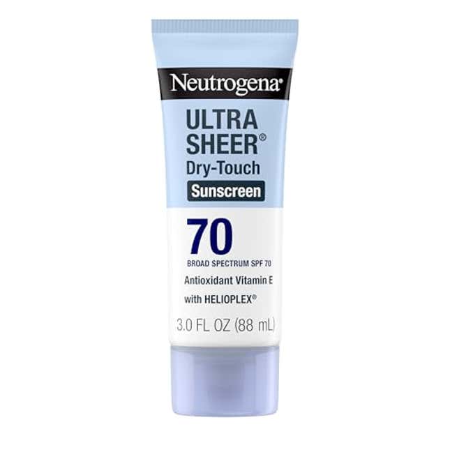 Image for article titled Neutrogena Ultra Sheer Dry-Touch Water Resistant and Non-Greasy Sunscreen Lotion with Broad Spectrum SPF 70, Now 34% Off