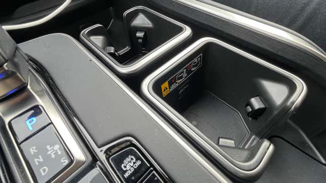 Image for article titled Lexus Designed The TX&#39;s Weird, Square Cupholders So They Would Fit Stanley Cups (Update)