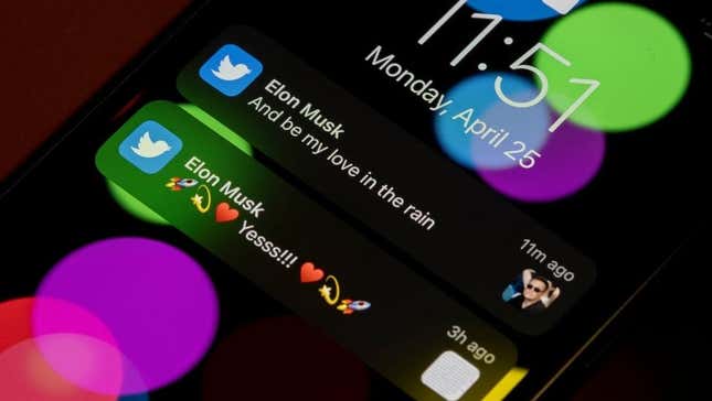 An iPhone showing Twitter notifications