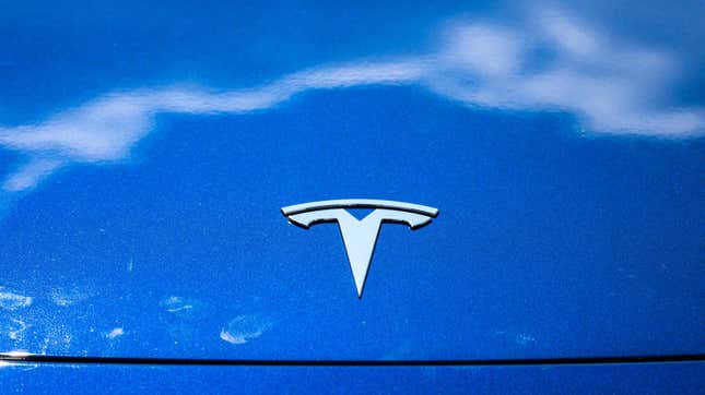 A Tesla electric car is displayed during the Electrify Expo In D.C. on July 23, 2023 in Washington, DC.