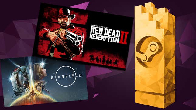 A picture of the Steam Awards is next to logos for Red Dead Redemption 2 and Starfield.