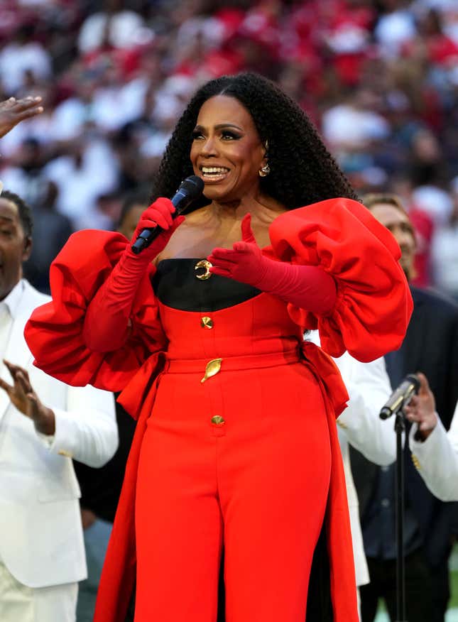 Sheryl Lee Ralph Super Bowl LVII Colorblock Jacket