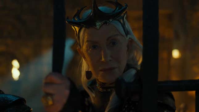 Dame Helen Mirren as Hespera in Shazam: Fury of the Gods.