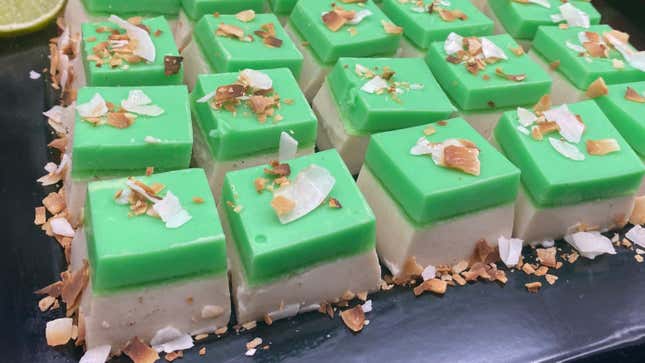 Coquito Jell-O Bites