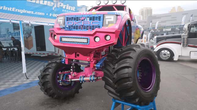 A giant truck with an absolutely massive lift