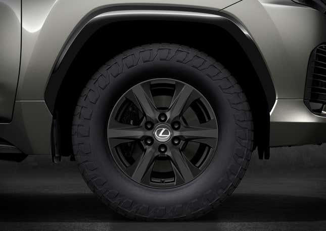 Front wheel of a Lexus LX 700h Overtrail