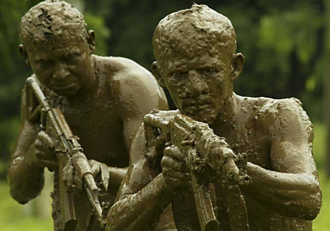 Soldiers from the Nicaraguan special forces at a training exercise near Managua on Oct. 20, 2007.