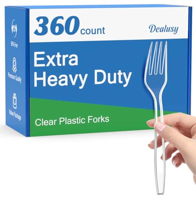 Image for article titled 360 Count Extra Heavy Duty Clear Plastic Forks Disposable, Now 20% Off